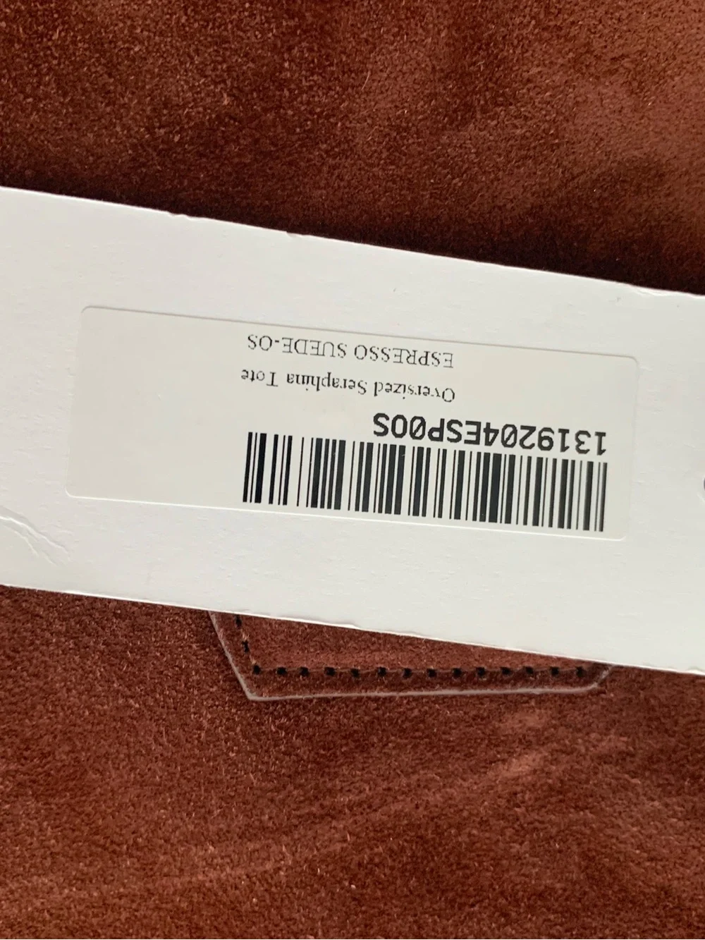 Reformation Oversized Seraphina Tote bag espresso suede NWT - Picture 10 of 10